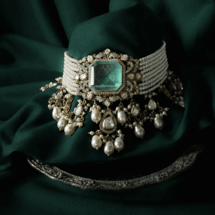 Pearl & Emerald Choker